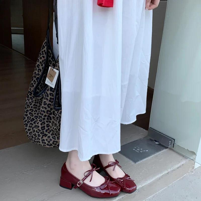 Fashion 2025 Spring Autumn Women Mary Jane Shoes Fashion Butterfly-knot Shoes Casual Low Heel Dress Street Style Shoes