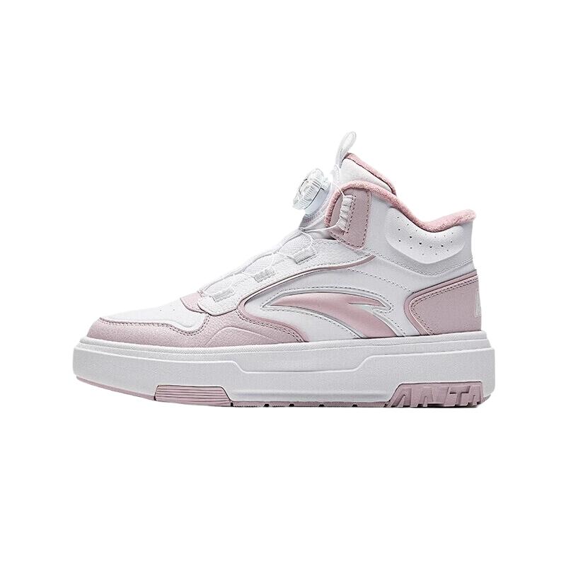 Anta Kids Comfortable Durable Casual Simple Mid-Top Sneakers Kids Sneakers White Light-Pink 322446920-3