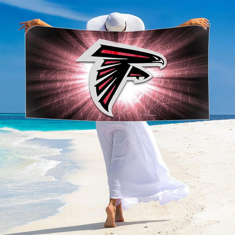 Atlanta Falcons Logo Print Beach Towel, Large Soft Quick Dry Towel for Beach Camping Swimming