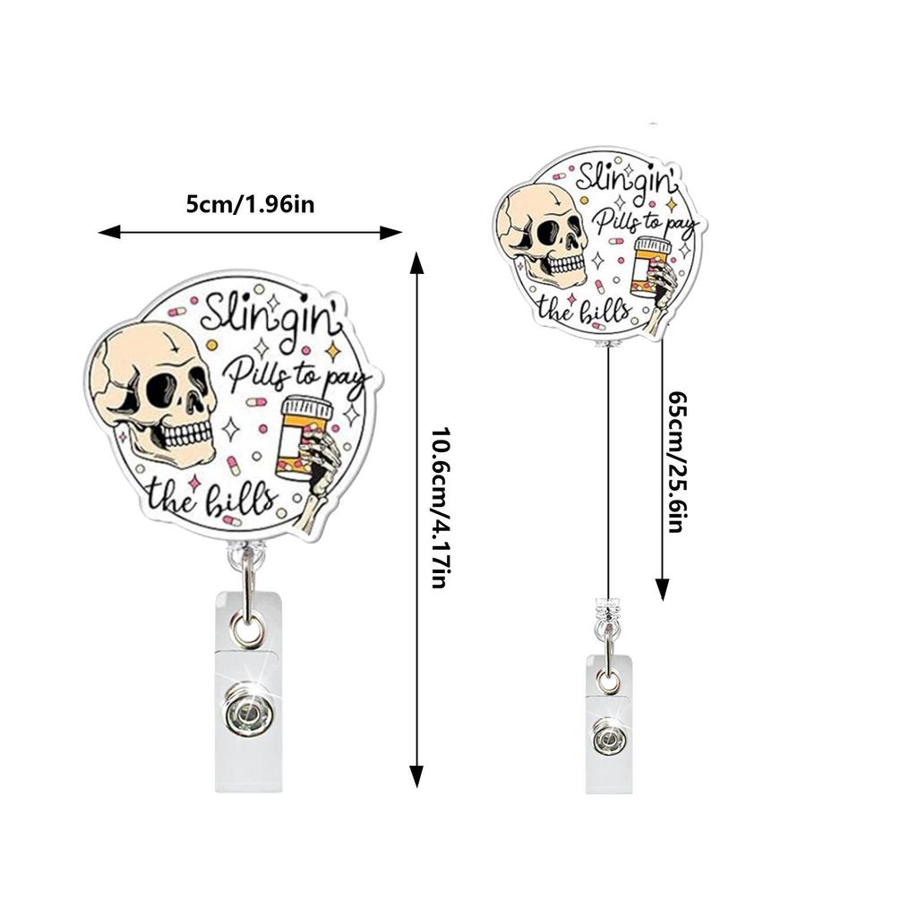 Set of 24 Glitter Acrylic Retractable Badge Holders for Work ID Cards