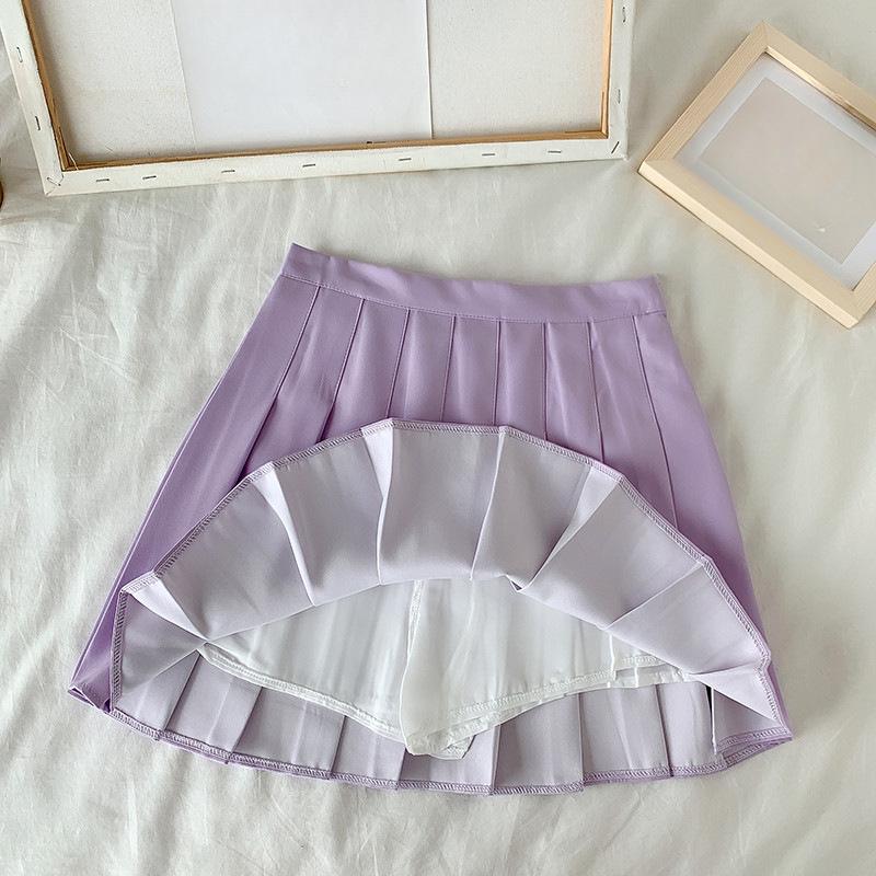 European and American summer high waisted A-line pleated short skirt for women