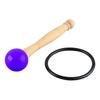 Singing Bowl Mallet Wood Handle Rubber Head Clear Beautiful Sound Percussion Stick with Rubber Ring Purple