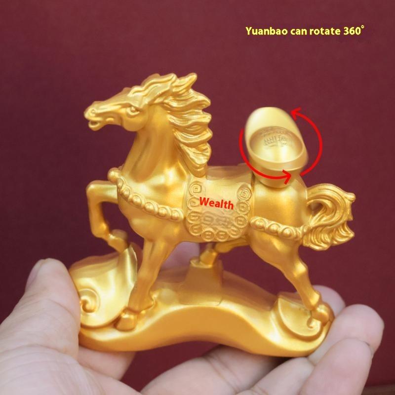 Rotating Ingots Horse Statue 2026 Horse Year Home Decoration Wealth Symbol Ideal For Opening And Housewarming Gift