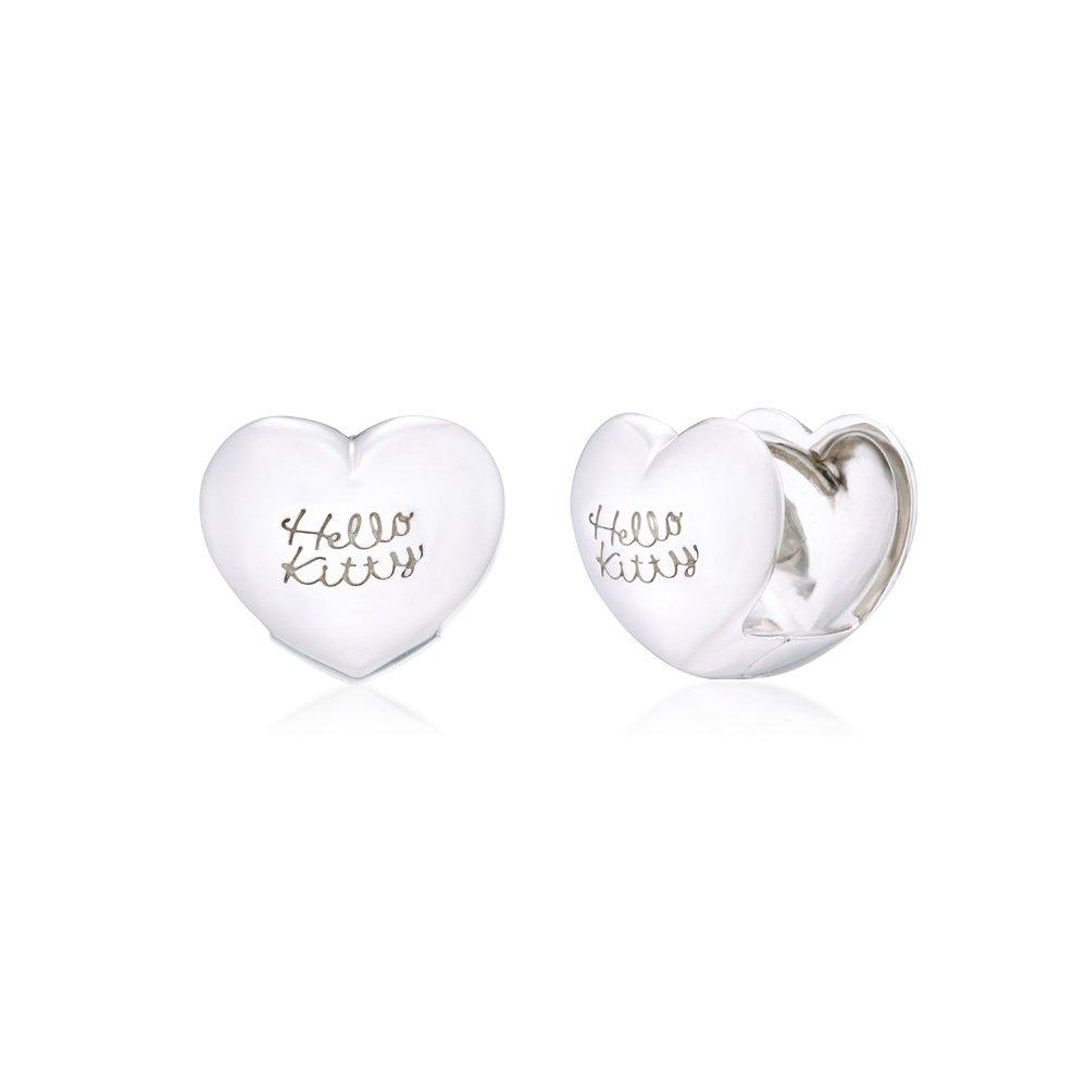 Sanrio Hello Kitty Jewelry New Heart Collection Silver Heart One-Touch Earrings Hlse361