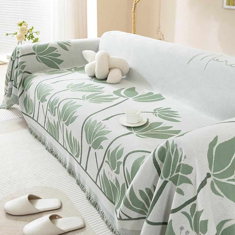 Small Fresh Sofa Cover Pastoral Style Four-season Universal Chenille Anti-slip Sofa Cushion Cover Anti-cat Scratch Sofa Towel