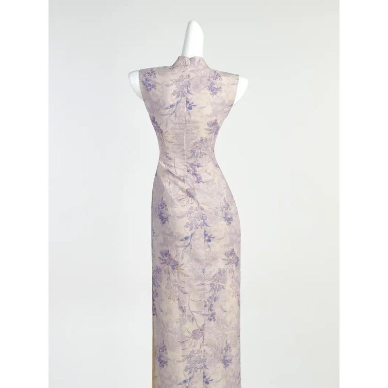 Women's Elegant Bodycon Dress With Vintage Chinese Style Print