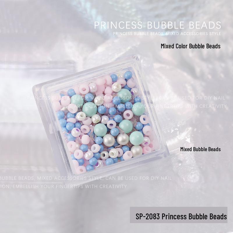 

Macaron Color Princess Bubble Beads: Mixed Size Nail Art Resin Rhinestones