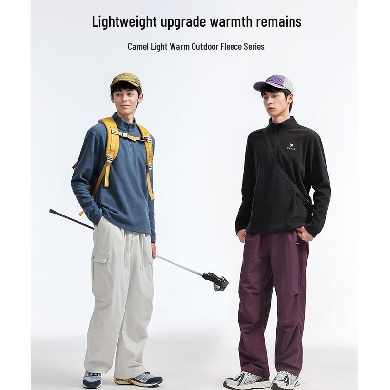 Camel Unisex Stand-Collar Anti-Static Fleece Jacket