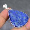 Natural Lapis Lazuli Gemstone 925 Sterling Silver Jewelry Pendant 2.01" t2N85
