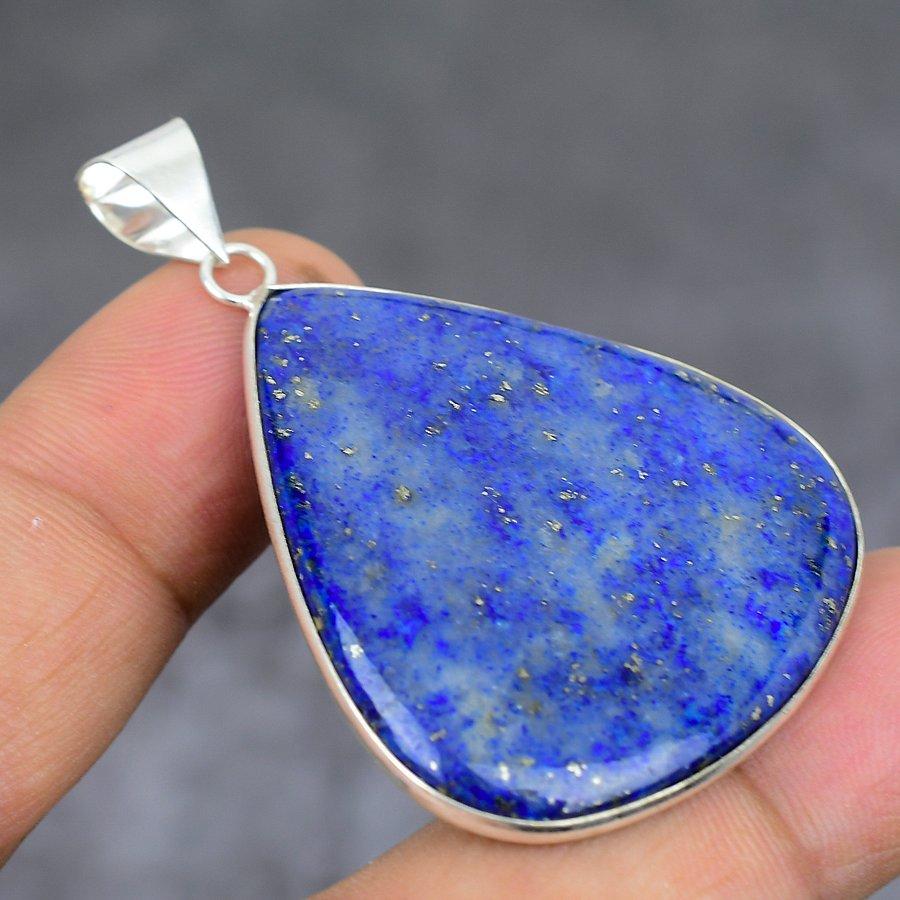 Lapis Lazuli Gemstone Handmade 925 Sterling Silver Jewelry Pendant 2.01" F9S48