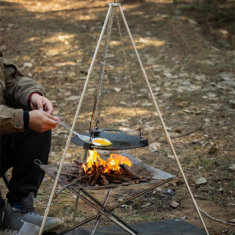 Leicht zu tragender Kochständer Barbecue-Tablett-Halter Benutzerfreundliche Grills Pfannenhalterung Praktische Outdoor-Camping-Ausrüstung