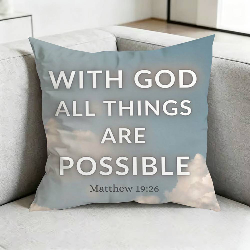 Jesus Bible Verse GGods Plan Square DoubleSided printed Pillow Case Bedroom Bedside Pillow Sofa Cushion Cover Gift