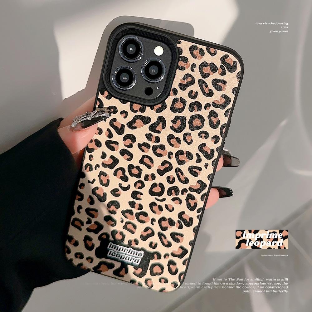 

Maillard Leopard Print IPhone 16 Autumn and Winter 11 Suitable for 14 Leather Pattern 15promax Autumn and Winter Personality Huawei Mate60pro