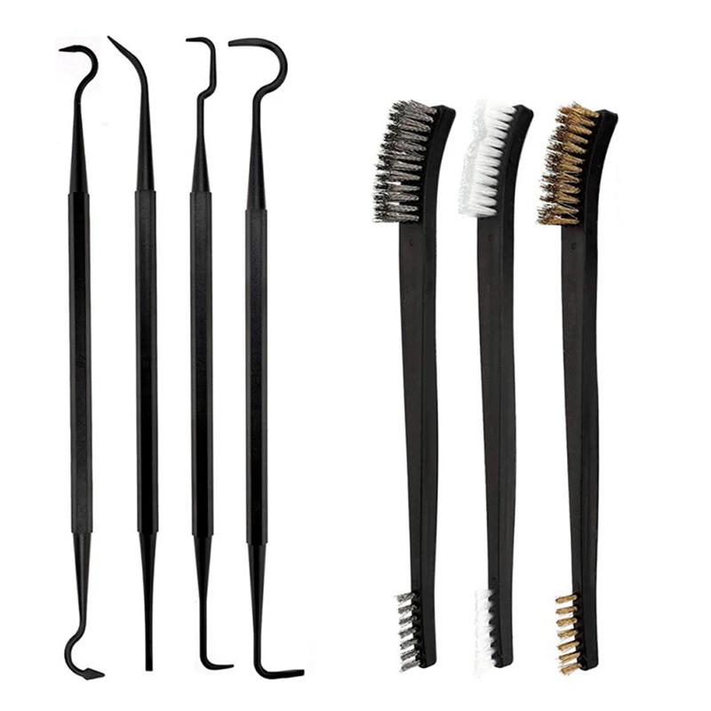 3/4/7Pcs Dual Head Wire Brush Set Steel Metal Brass Nylon Car Cleaning Polishing Rust Brush Cleaning Brush Tool Window Cleaner