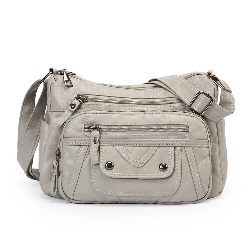 Muttertasche Damen Weiche Leder Umhängetasche Mehrfachfächer Vintage Große Kapazität Umhängetasche