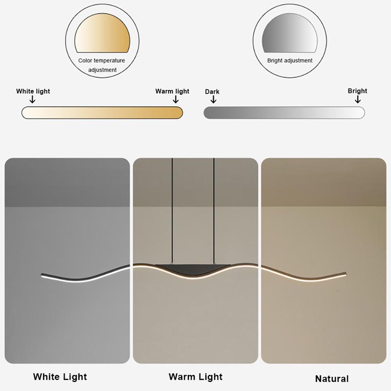Nordic LED Pendant Light For Dining Living Room Bedroom Home Decoration Art Line Indoor Lighting Hanging Lamp Restaurant Fixturs