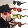 Vintage Steampunk Red Sunglasses Men Round Punk Alloy Metal Retro Sun Glasses Small Lens Women 2023 Goggles Gothic Style Shades