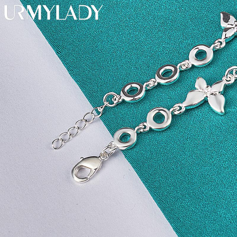 925 mincový strieborný náramok s piatimi motýľmi pre ženy, svadobné zásnuby, módne šperky