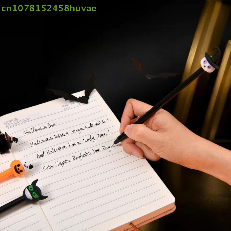5/10/15/20 Pcs Cartoon Halloween Themed Neutral Pen Cute Pumpkin Bat Ghost Shape Gel Pen Student Stationery School Supplies