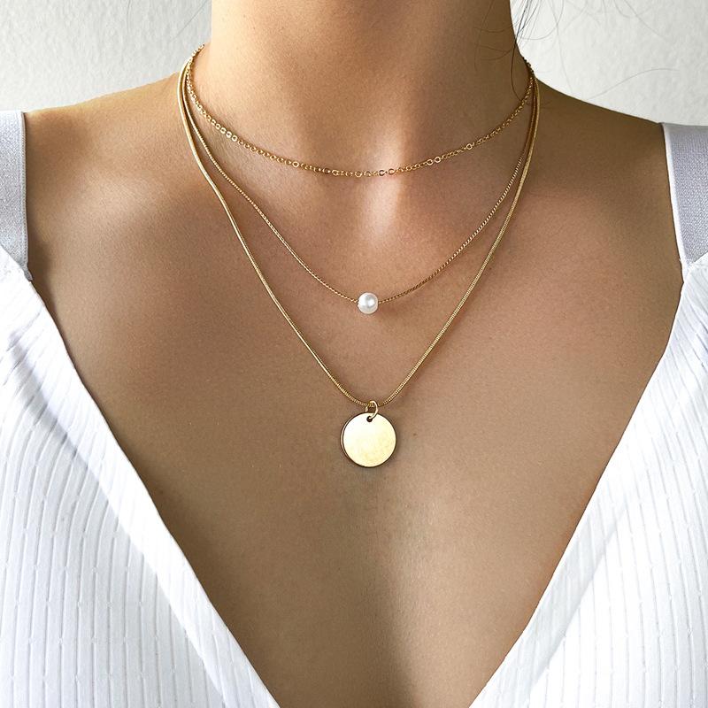 YWZIXLN Trend Elegant Jewelry Wedding Big Pearl Necklace For Women White Imitation Pearl Choker Necklace N0179