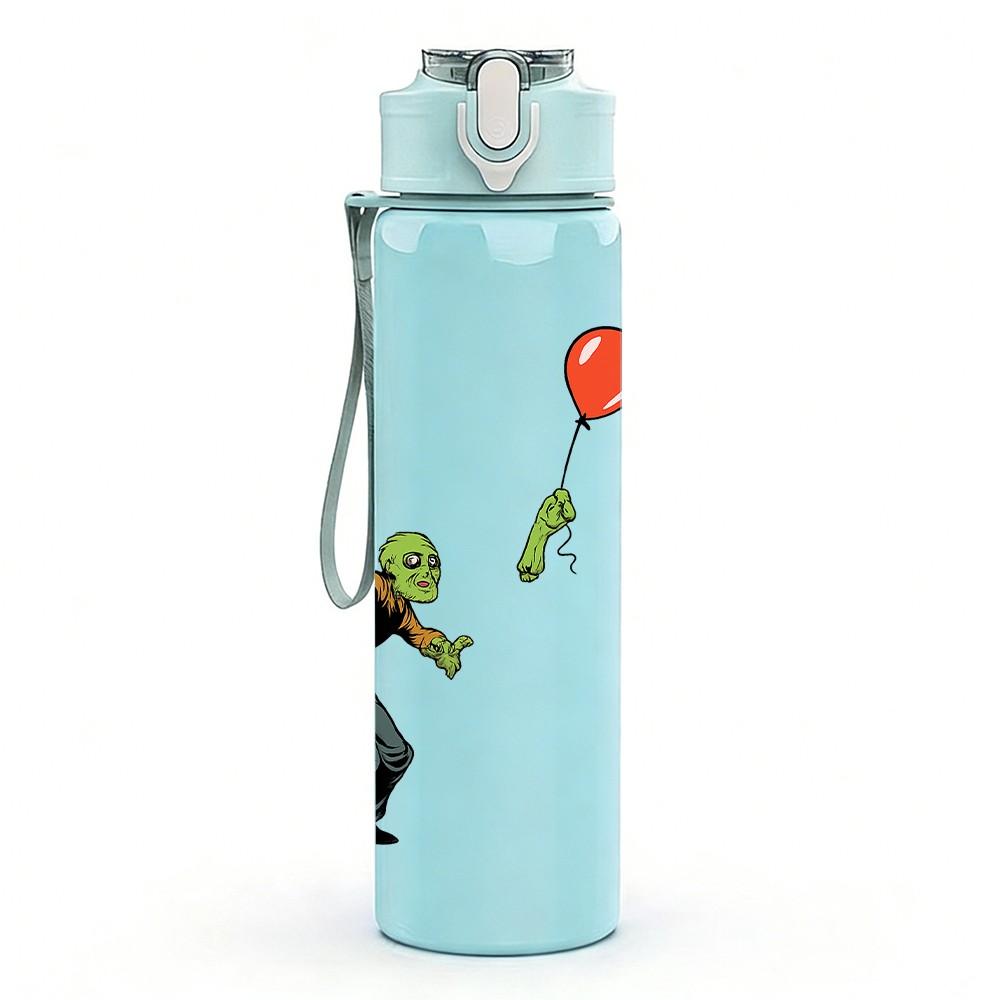 1PC Balloon Walking Frog Art 750ml Color Plastic Sports Water Bottle Leakproof Flip Straw Lid Suitable for Sports Office Home Use