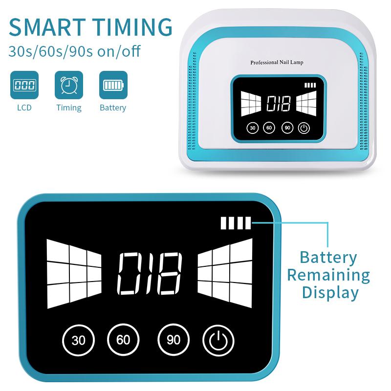 Led Lamp For Nails Uv Nail Drying Gel Manicure Cabin Polish Dryer 120W Light Dryers Wireless Cordless Rechargeable