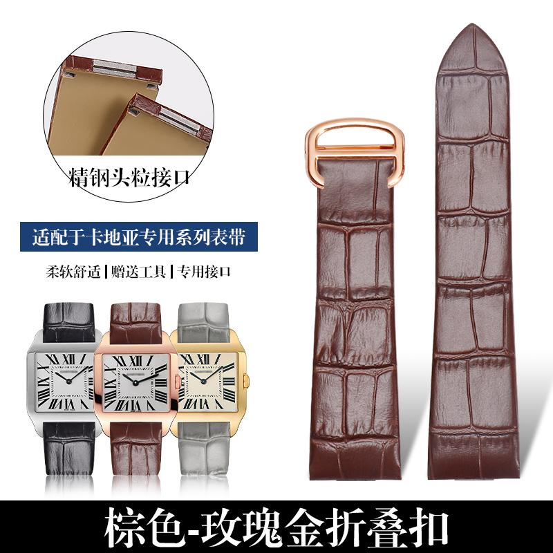 18mm 21mm Echtes Leder Uhrenarmband Für Cartier Santos W2007051 W2006951 Uhrenarmband Herren Damen Armband Armband Zubehör
