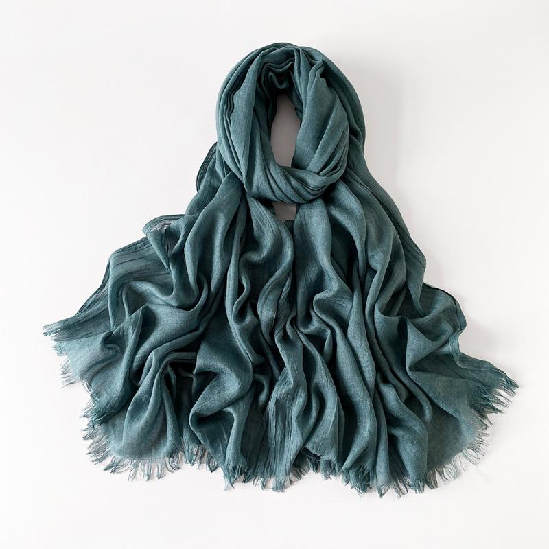 Solid color scarf shawl fashion literary cotton and linen scarf red silk scarf women's desert travel shawl