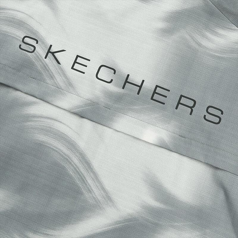 Skechers Full Print Letter Zip Collar Sports Jacket Men Jackets Gray White Black P224M007-03Z3