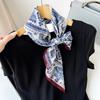 Korean Decorative Scarf Scarf Summer Scarf Square Scarf High-end Thin Style Xiliya Printed Square Scarf Tied Hair Strap