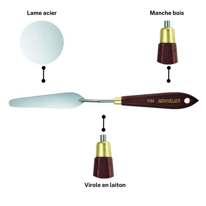 Couteau à peindre - Sennelier - N°1103 - Manche bois - Lame acier