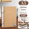 Mali Art Student A4 Thickened Cowhide Spiral Sketchbook, Blank for Hand-Painted Drawings