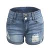 Women's Trendy Ripped Cuffed Elastic High-Waisted Denim Shorts