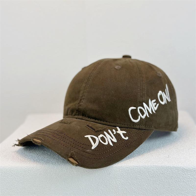 Spring And Summer Niche Hole Side Letter Embroidered Baseball Cap Children Soft Top Show Face Small Cap