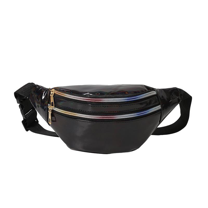 1pc Running Laser Waist Bag Women's Crossbody Chest Bag Reflective Outdoor Beach Bag Trendy Male Personality Cashier Bag Female