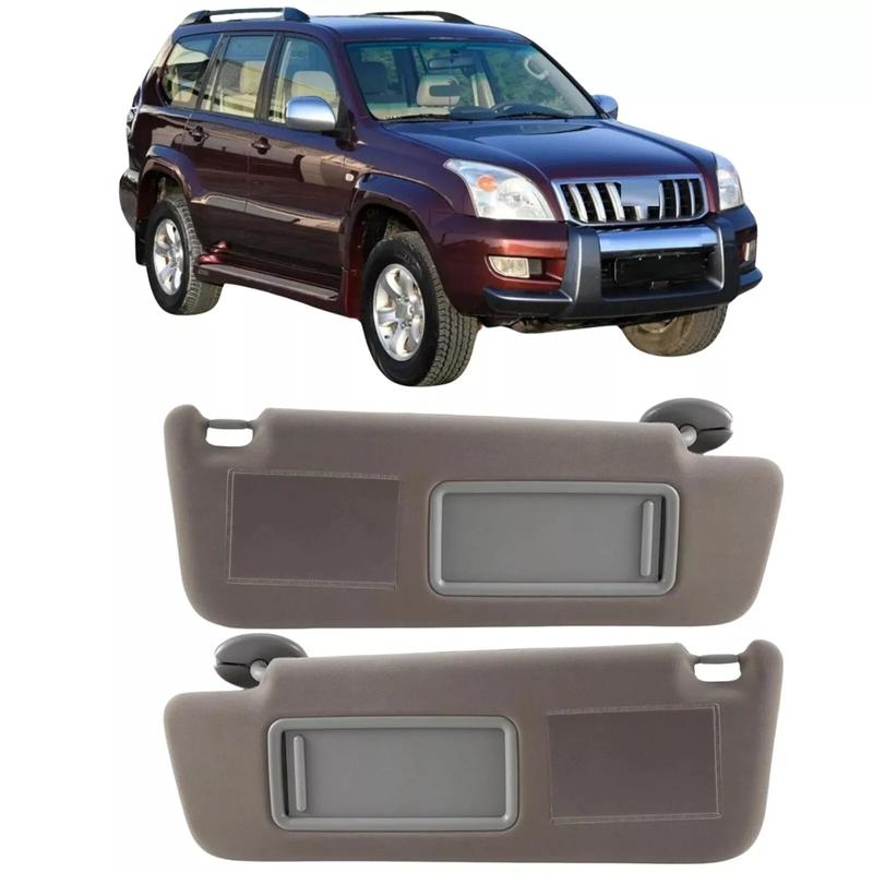 Authentic Car Front Sunvisor Sun Visors With Mirrors & LED Lights For TOYOTA LAND CRUISER J12 LC120 2002-2009