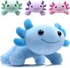 Axolotl Plush Toy 10.8” Soft Cute Axolotl Stuffed Cotton Plush Pillow Kawaii Salamander Animal for Boys Girls Kids Gift