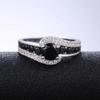 Cubic Zirconia Finger Ring Black Transparent Irregular Geometry Finger Band Polished Party Wedding Ring Jewelry Accessory