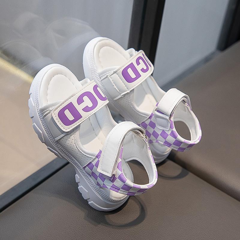 

Girls sandals summer 2025 new sports open-toed soft-soled children s beach shoes medium and large children s little girls student shoes 26
