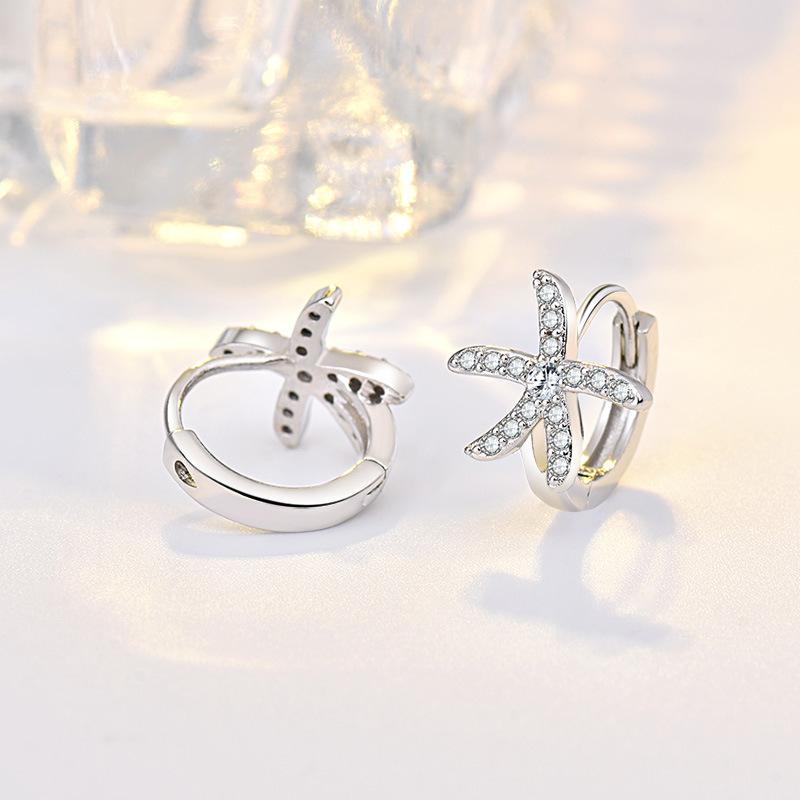 925 Sterling Silver Zircon Buckle Earrings For Women Fashion Exquisite Student Girlfriend Jewelry Accessories Party GiftGood product