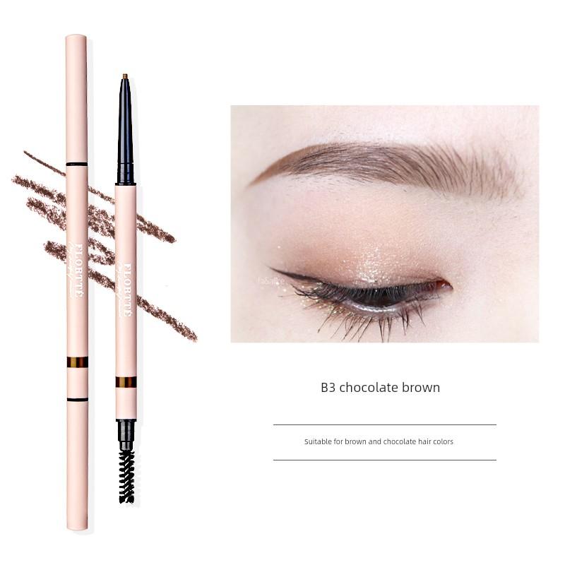 Flortte Double-Ended Ultra-Fine Eyebrow Pencil Is Waterproof, Sweat-Proof, Long-Lasting, Does Not Fade or Smudge