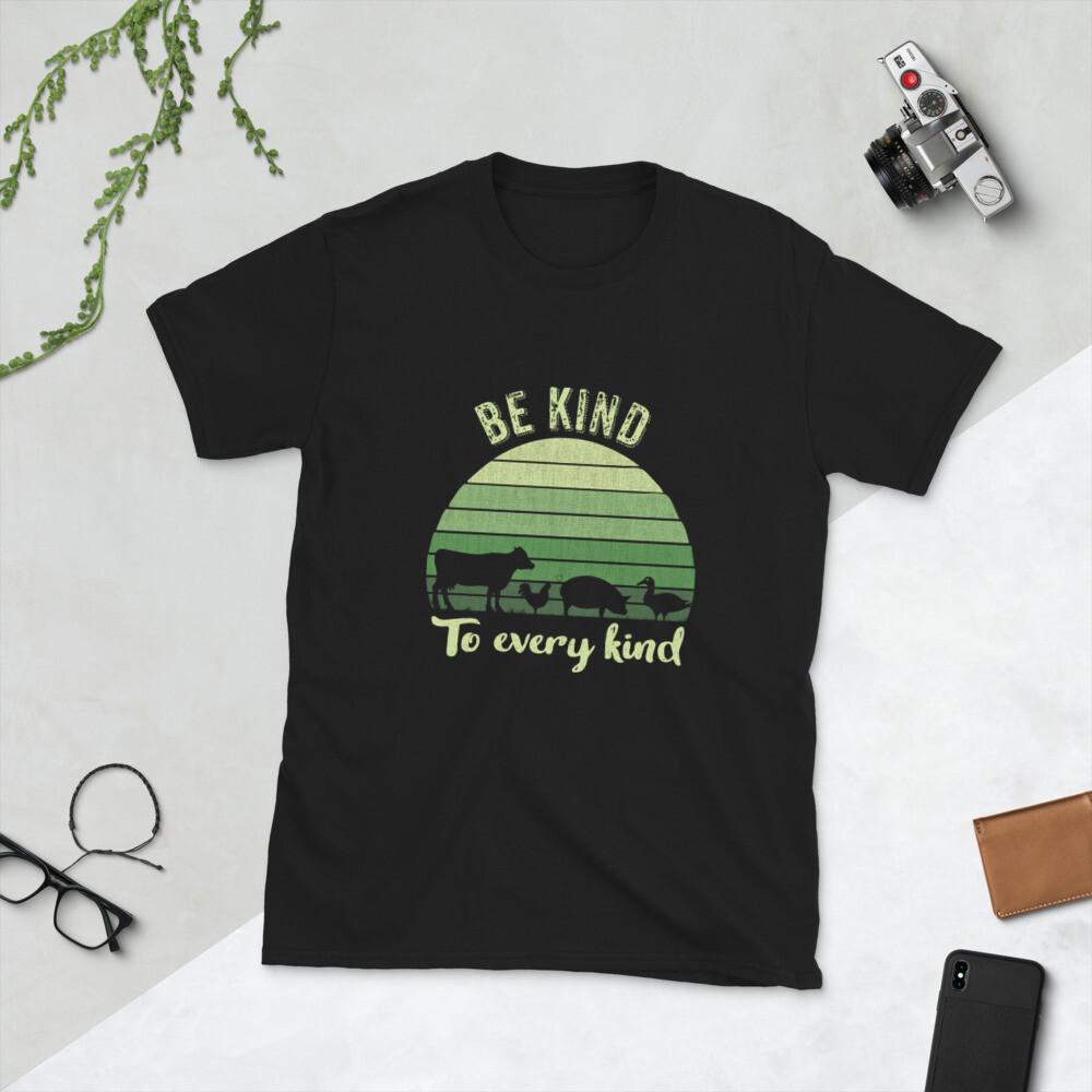 Be Kind To Every Kind, Vegan Vegetarian Retro, Short-Sleeve Unisex T-Shirt M