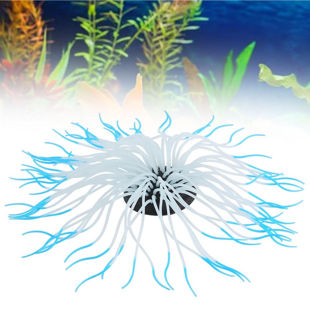 Luminous Feature Artificial Sea Anemone Artificial Plant Silicone Silicone Coral Ornament Suction Cup Simulation Anemone