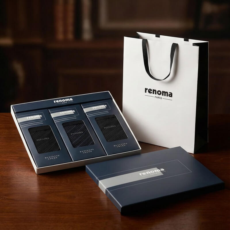 RENOMA Men s Dress Socks 3-Pair Set + Shopping Bag mix