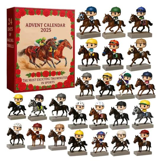 

Адвент-календарь 2025 Бег за Розами Коробка 24 дня Акриловая игрушка Цветочный Декор для Отсчета Времени для Рождественской Елки и Праздничной Выставки A