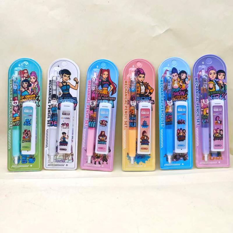 Kpop Lovci démonů 0,5mm Automatická tužka Sada Hladké psaní Kreslicí tužka Kancelářské potřeby Pro studenty Anime Cosplay Potřeby Dárky