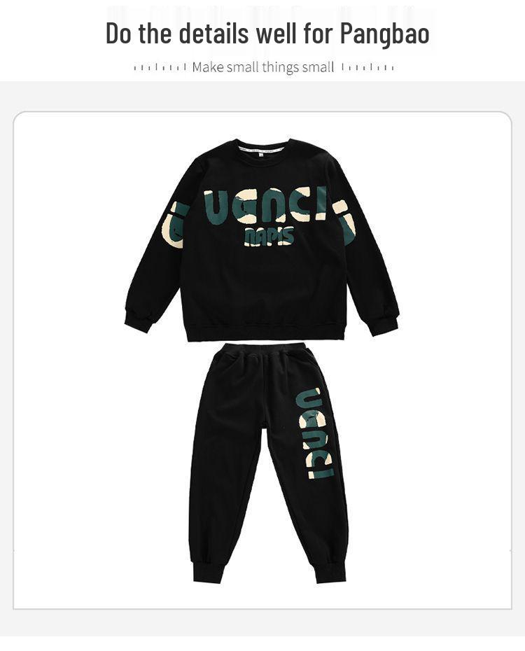 Teen Boy Handsome Hoodie and Sweatpants Set - Junior High Long Sleeve Autumn/Winter Outfit for Big & Tall Boys Age 15
