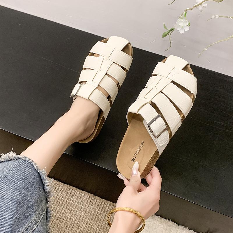 Mori pig cage shoes women's one-pedal lazy bag head half slippers outer wear 2025 new summer soft-soled Birkenstock sandals