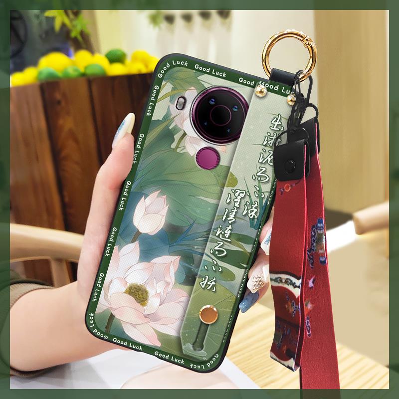 Schmutzabweisende Strapazierfähige Handyhülle Für Nokia 5.4 Für Mama Chinesischer Stil Mode Silikon Staubdicht Umhängeband Ältere Dame