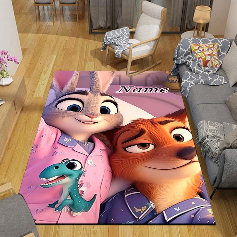 Custom 1Pc Fox Hare Adventure Rug Office Carpet Indoor Outdoor Entrance Doormat Nonslip Soft And Comfortable Living Room D916367